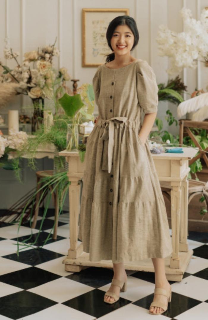 Ready stock!!! Maven Ophelia Dress in Cobblestone