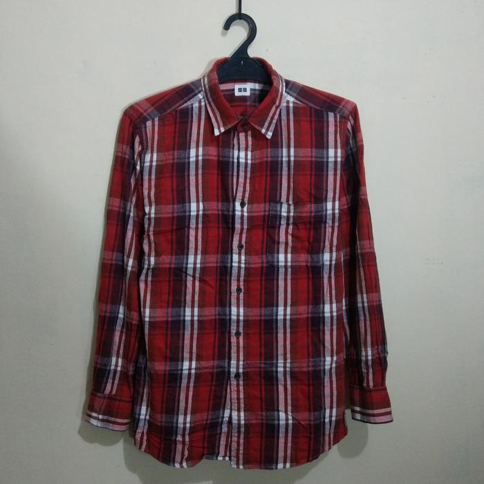 ORIGINAL UNIQLO KEMEJA PRIA FLANEL SLIM FIT RN115307