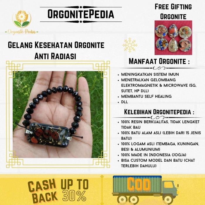 Gelang Orgonite kesehatan AntiRadiasi black medium Orgonitepedia jogja