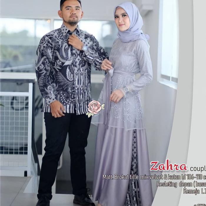 COUPLE BATIK MUSLIM PESTA KONDANGAN KEBAYA BROKAT SET KEMEJA ZAHRA