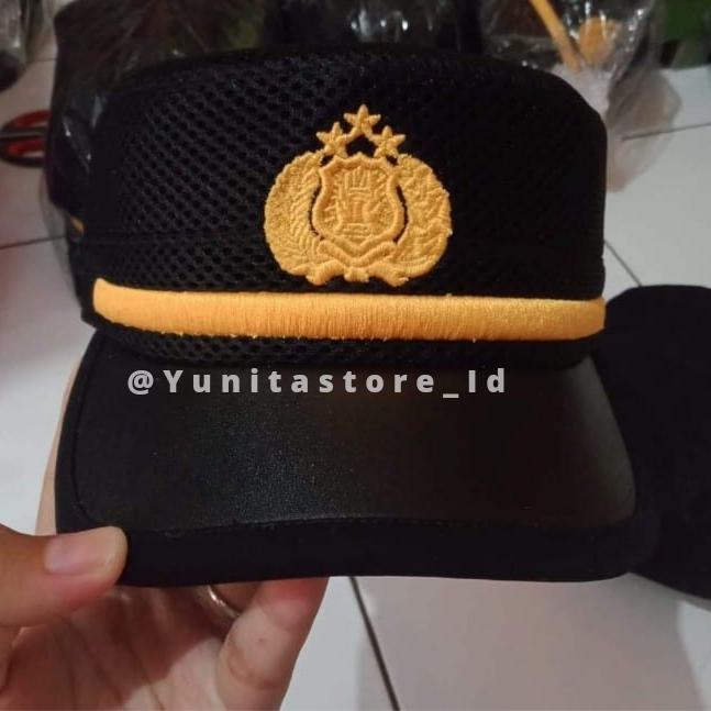 pilkep pama Polri Komando Bahan jaring lidah Kulit | Topi komando Pama
