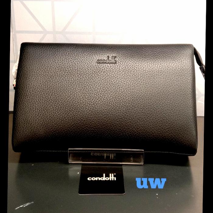 clutch hand bag pria CONDOTTI bahan kulit asli original 100%