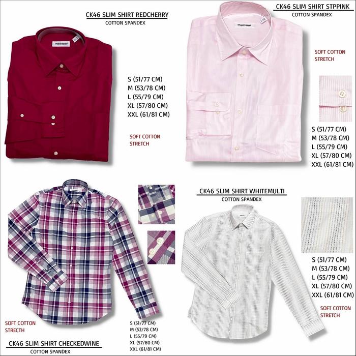 Kemeja Calvin Klein Slim Shirt For Men Cotton Linen CK46