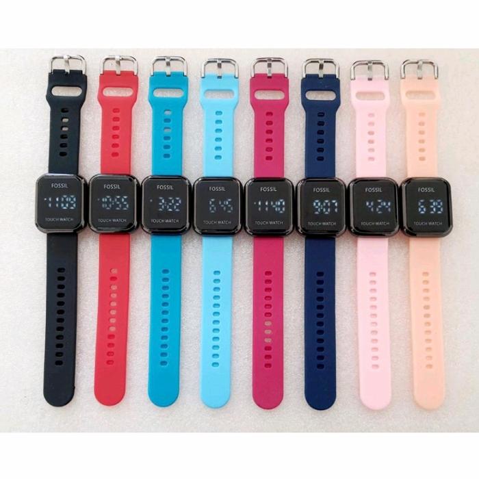 Jam Tangan FOSSIL Digital Pria Wanita Tali Rubber TERBARU