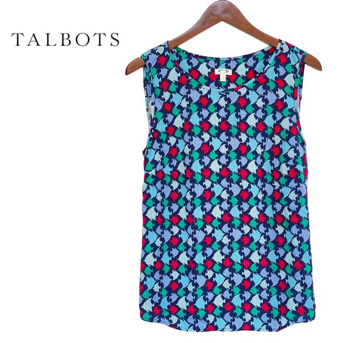 Blouse Wanita - Talbots Sleeveless Fish Print Original