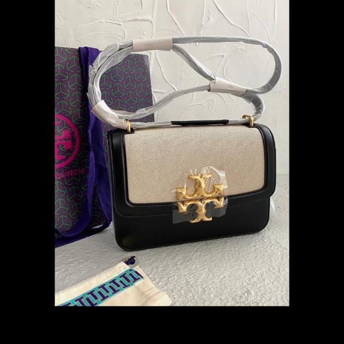 Ready Tory Burch Eleanor Bag Canvas In Black