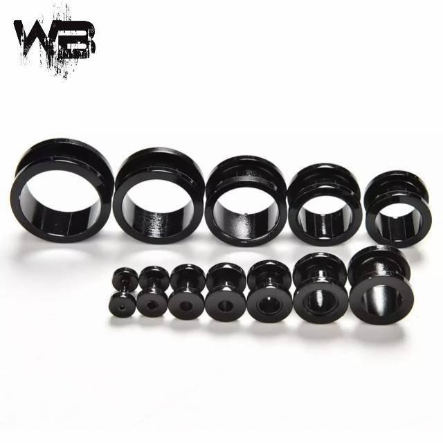 Piercing EarPlug Tunnel Black Stainless Steel 24mm - 30mm