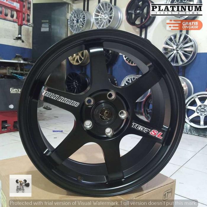 PAKET VELG TE37 DAN BAN RING 18 WARNA HITAM LOBANG 5X114,3