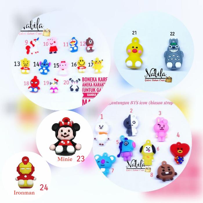 (Satuan) Boneka hiasan gantung BTS bahan kerajinan tangan strap masker
