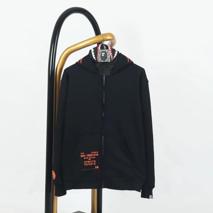 JAKET SWEATER HOODIE FULL ZIPPER BAPE SHARK WGM X UNDEFEATED FULL TAG