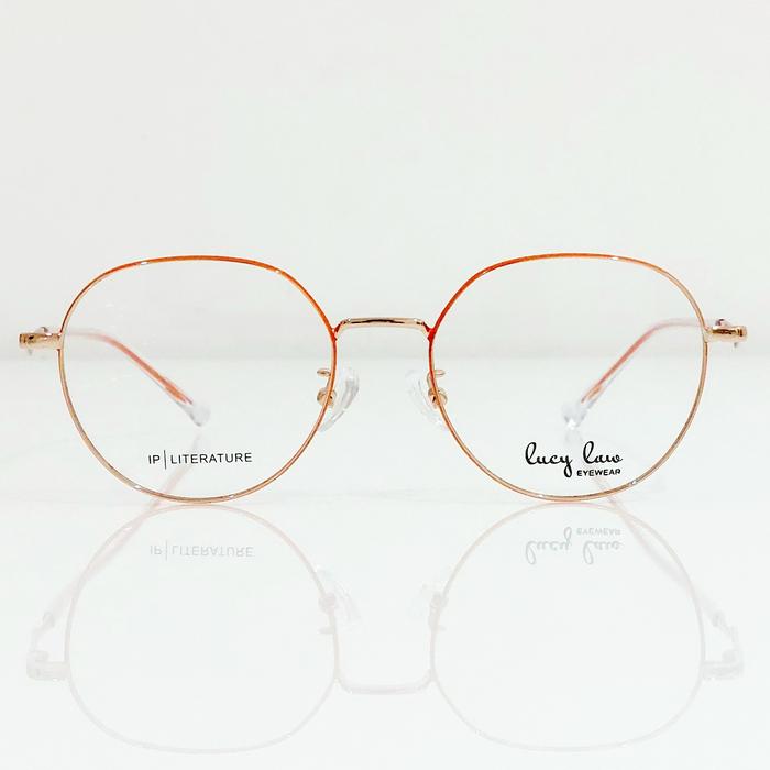 frame kacamata Pria Wanita original lucy law LU7560 orange gold
