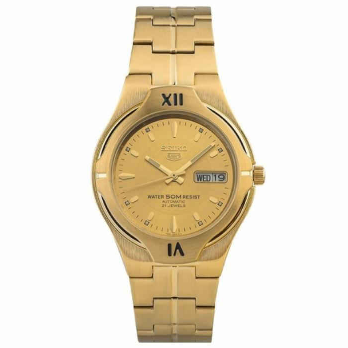 Jam Tangan Pria Seiko 5 SNK352K1 Automatic Gold Dial Gold Tone SNK352