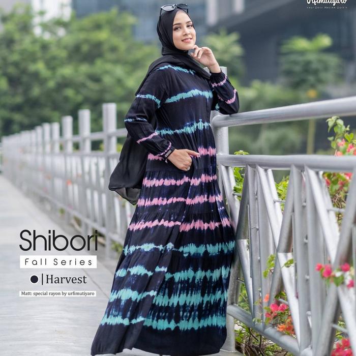 Shibori Fall Series Dress HARVEST by Urfimutiyaro Gamis Only Busui