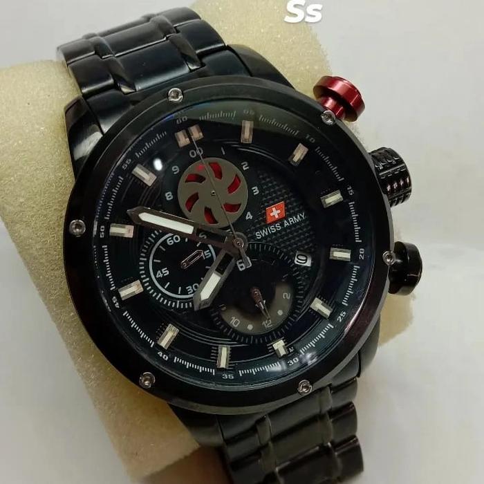SWISS ARMY original HC 8762 chronograp full black pria analog