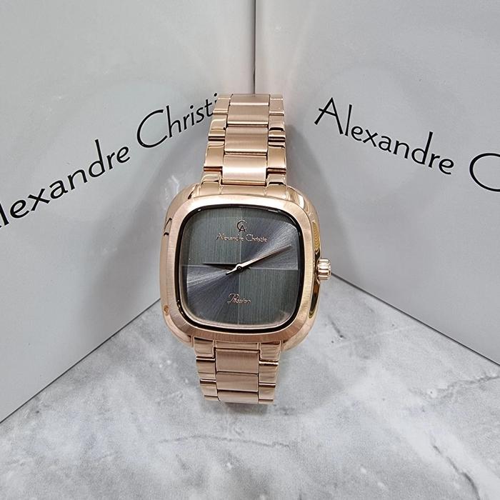 jam tangan wanita original alexander christie ac2982LH rosegold grey