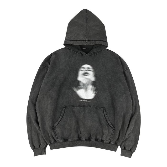 Hoodie Esterina Washed Black Thanksinsomnia
