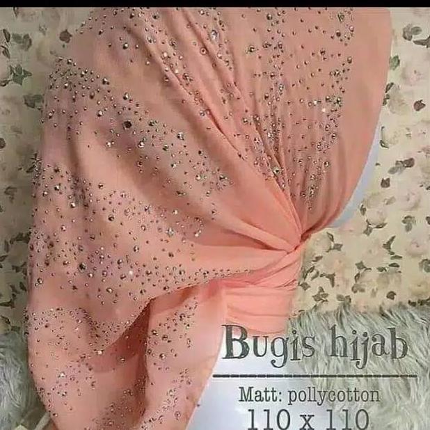 (READY DEPOK)Segiempat Pesta Payet Swarovski Bella Bugis Square Hijab