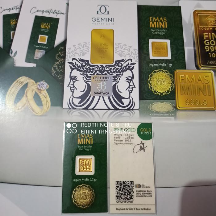 Emas Mini 0.2gr / Logam Mulia / Emas Murni / Emas Batangan