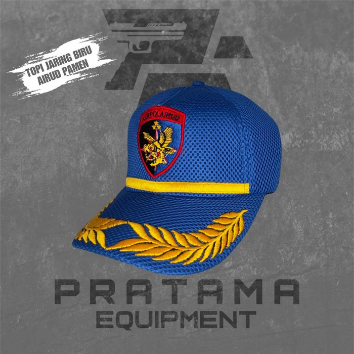 TOPI JARING LOGO AIRUD BIRU PAMEN / TOPI JARING AIRUD BIRU / TOPI