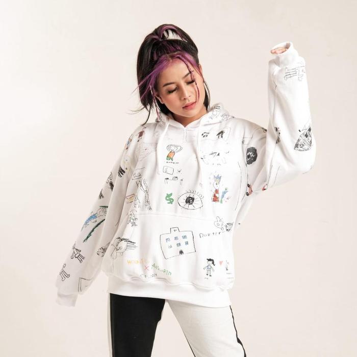 Hoodie Hoodieku x Awkarin Special Editions White