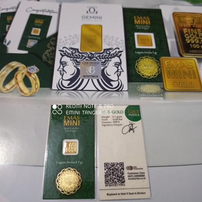 Emas Mini 0.1gr / Logam Mulia / Emas Murni / Emas Batangan