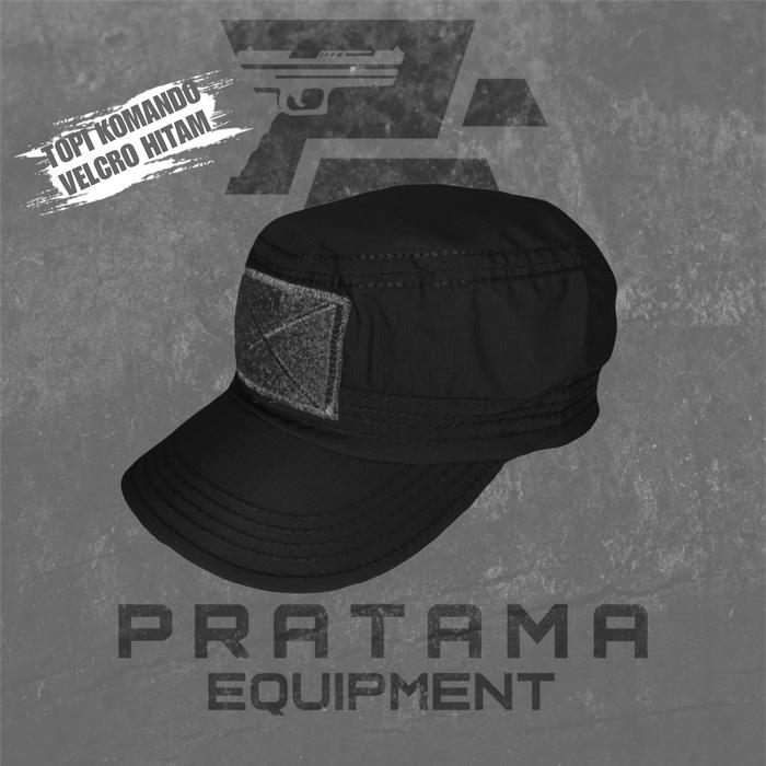 TOPI KOMANDO VELCRO HITAM / TOPI KOMANDO HITAM / TOPI HITAM