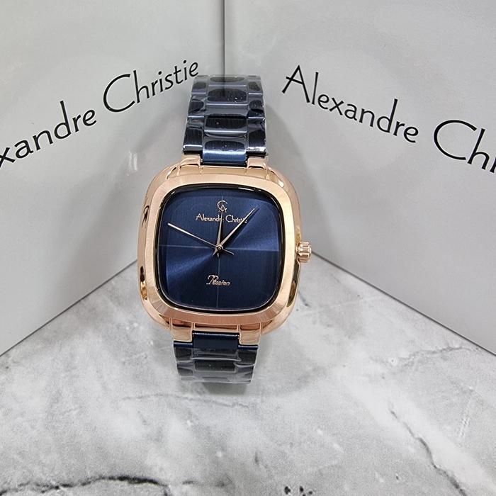 jam tangan wanita original alexander christie ac 2982LH blue rosegold