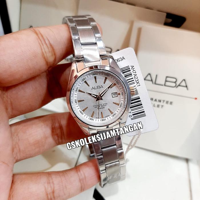 JAM TANGAN WANITA ALBA AH7A23X1 AH7A23 SILVER ORIGINAL GARANSI 1TAHUN