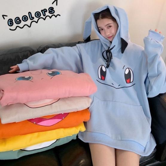 SWEATER HOODIE OVERSIZE KARAKTER ANIME DIGIMON POKEMON CUTE KOREA