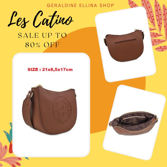EMBOSSED SADDLE SERIES LES CATINO SLING BAG BROWN
