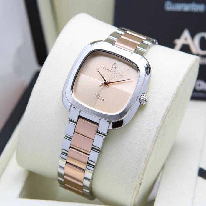 Jam Tangan Wanita Alexandre Christie Original AC2982 Silver Rosegold