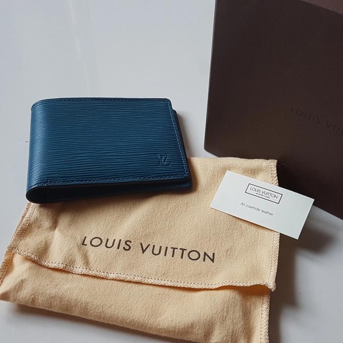 dompet LV louis vuitton blue epi leather bifold wallet original