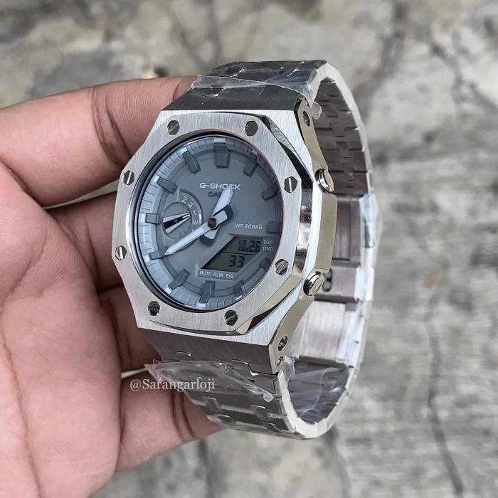 G-Shock GA-2100 Original Garansi Custom Silver