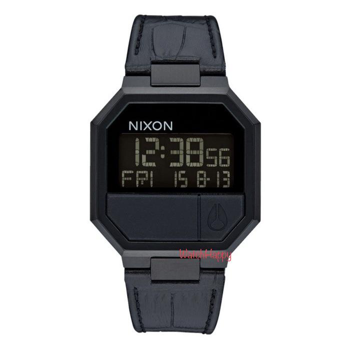 WatchHappy Nixon A944840 Re-Run Black Leather Croco Digital ORIGINAL