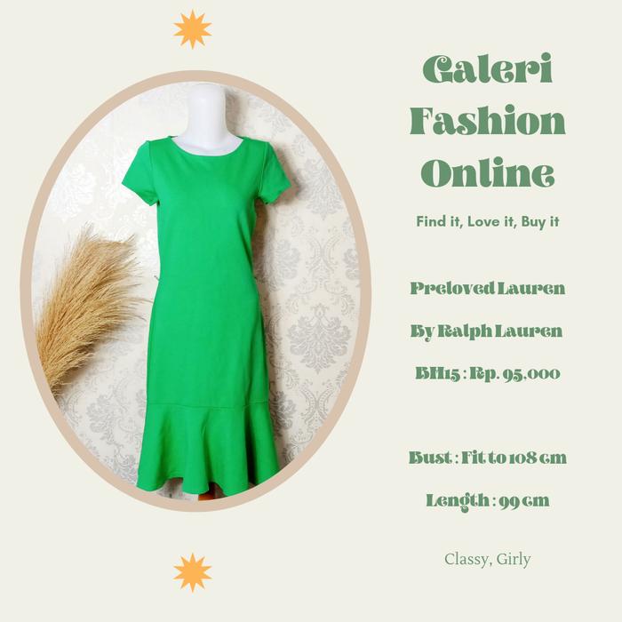 Preloved Green Dress Ralph Lauren BH15