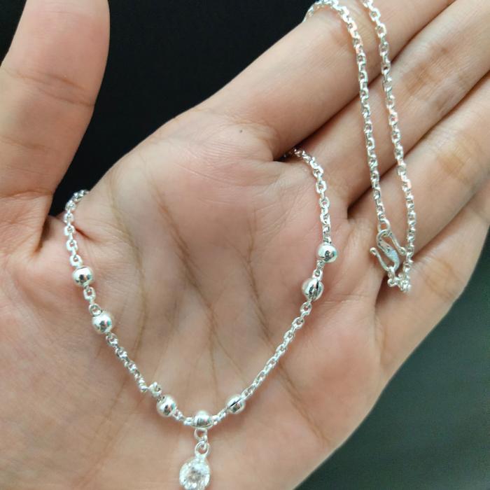 Kalung nori bandul lapis perak