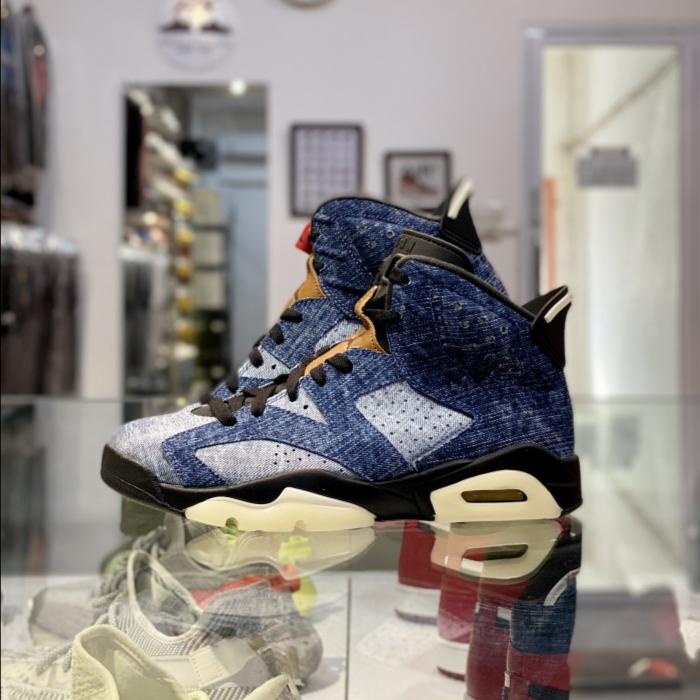 Air jordan 6 black sail washed denim