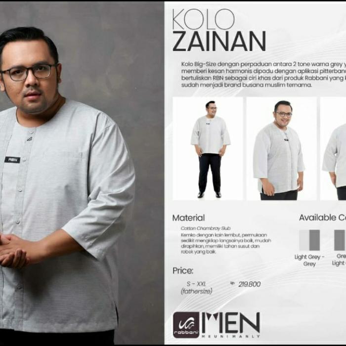 Rabbani Kolo Zainan Koko Longgar Baju Muslim Father Size Jumbo