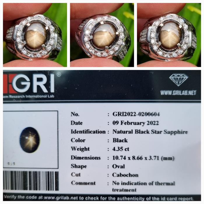 Batu Bangsing Star Sapphire No Heat Thailand Memo 4.35 crt