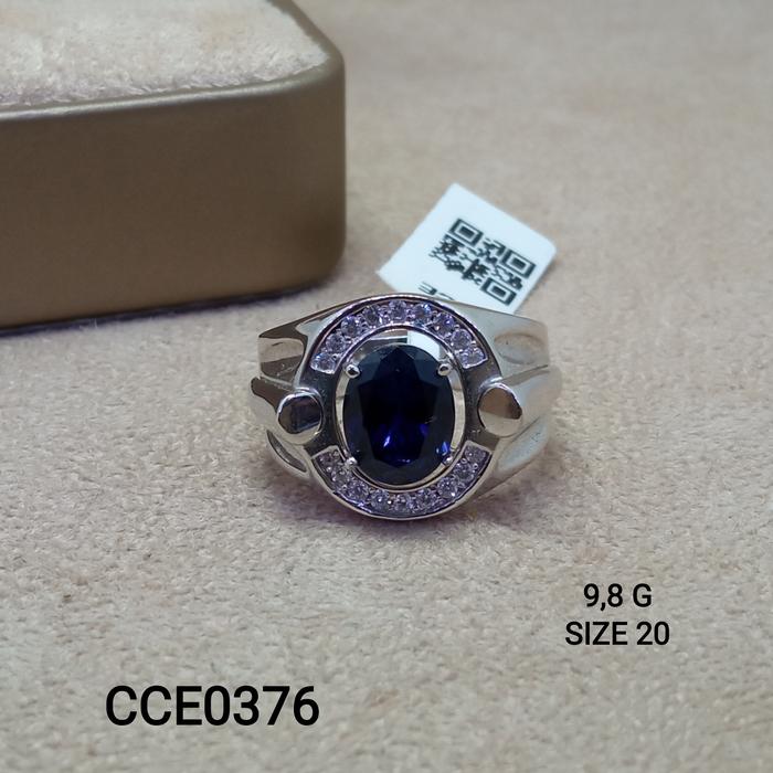 Cincin Cowok King Safir Emas 750 CCE0376