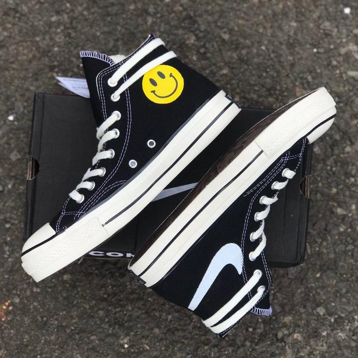 SEPATU CONVERSE SMILE NIKE BLACK MADE IN VIETNAM