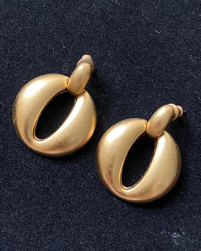 Vintage Trifari Knockers Goldtone Earrings