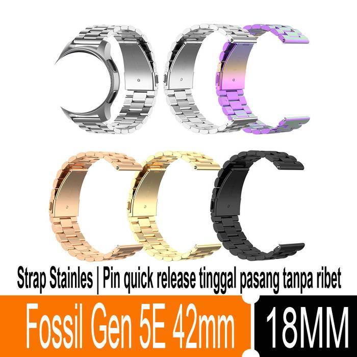 Strap Stainless Steel Fossil Gen 5E 42mm - 18mm