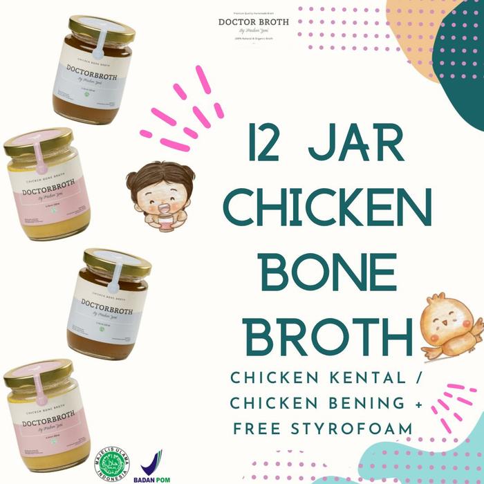 Paket Chicken BoneBroth 12 jar ( Bening / Kental )