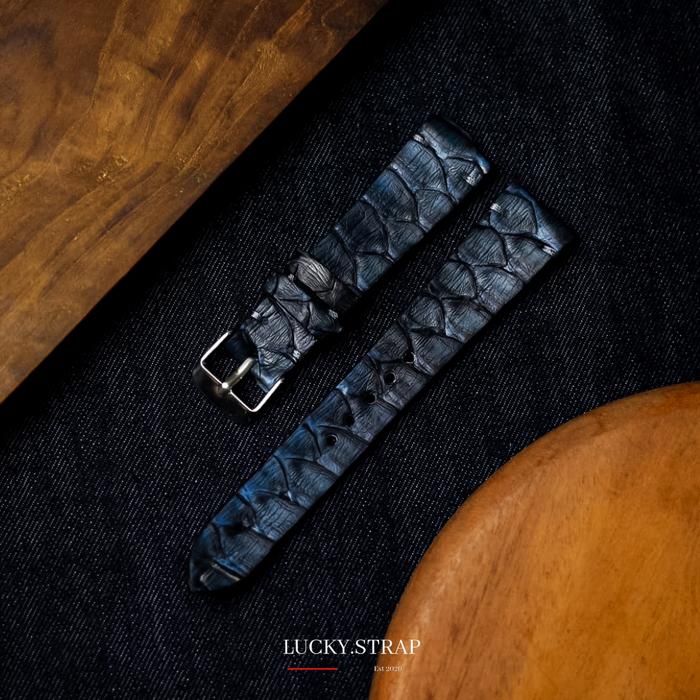 Leather Strap Custom Tali Jam Kulit Watch Strap MEANFIS BLUE