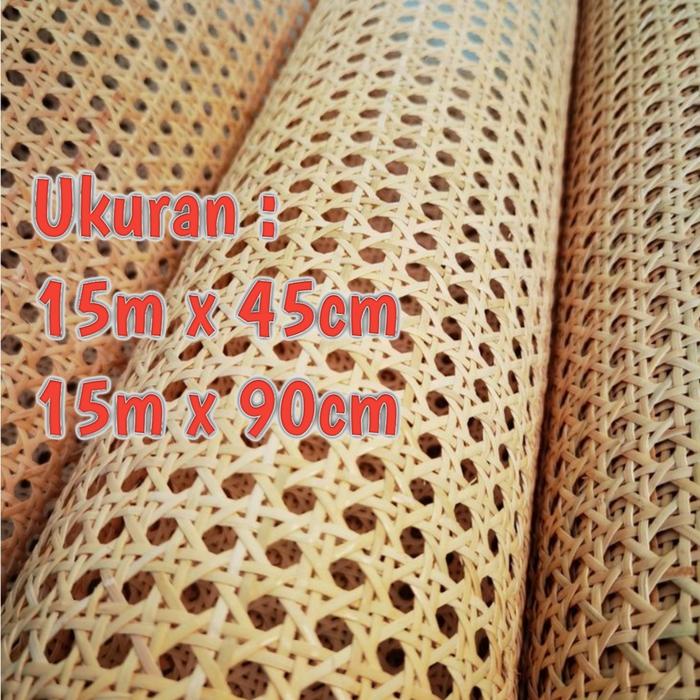 Lembaran Anyaman Rotan / Webbing / Motif Bulat / Motoero