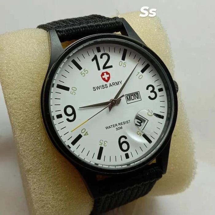 SWISS ARMY original 3056M kanvas pria/wanita analog
