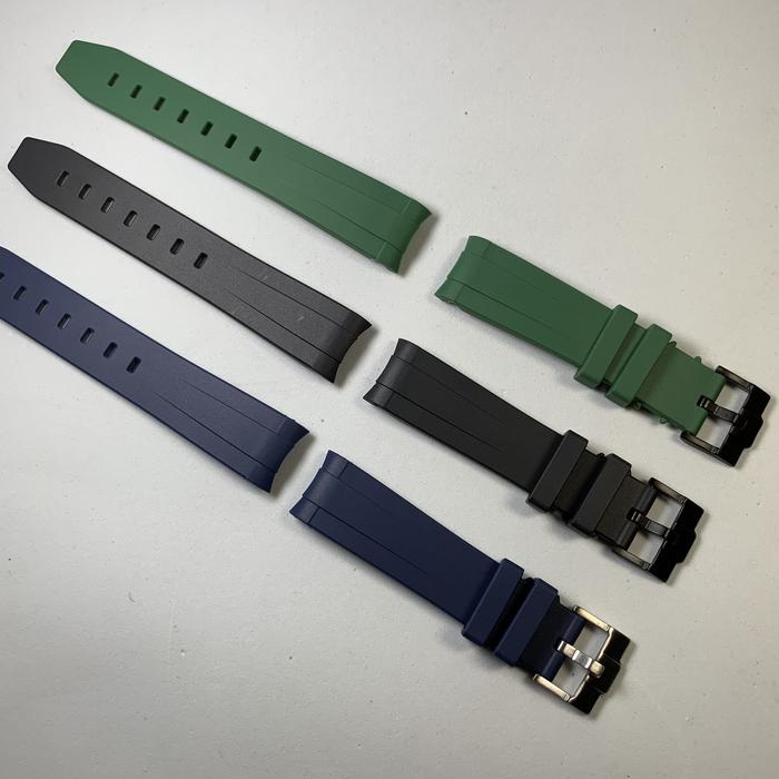 Curved rubber strap 20mm rolex tudor seiki