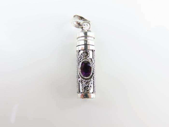 Liontin Botol Parfum dengan Permata Amethyst