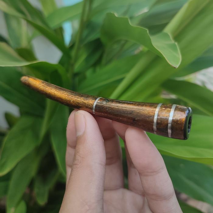 Pipa akar bahar kuning variasi perak asli berkualitas